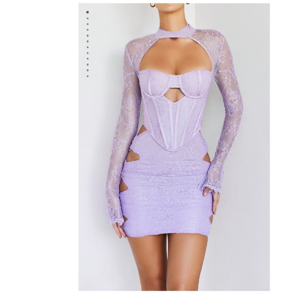 House of CB Corset Mini Dress in Lilac size L